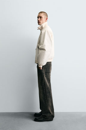 CRINKLE-EFFECT BOMBER JACKET - Image 4