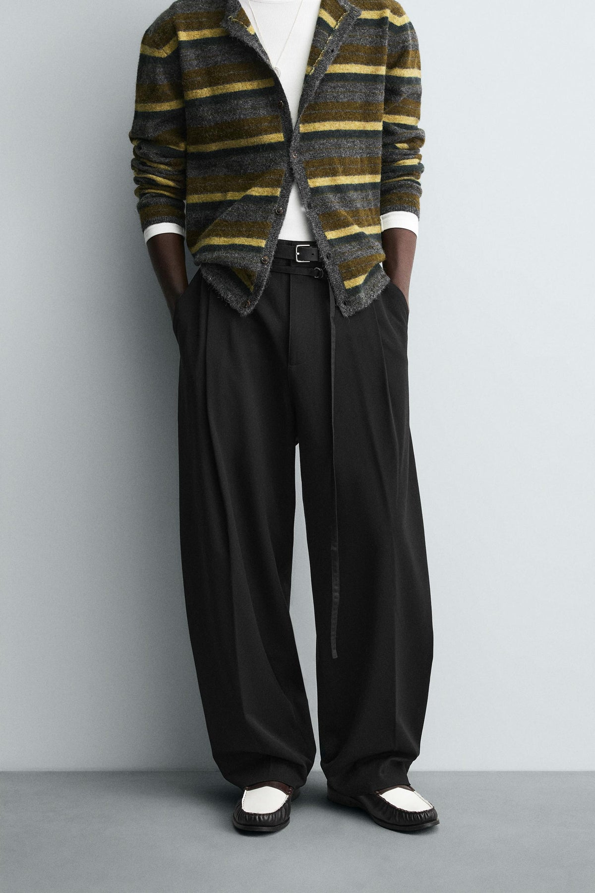 Belted Pleated Trousers