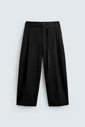 BALLOON TROUSERS WITH PLEATS AND BELT - Image 7