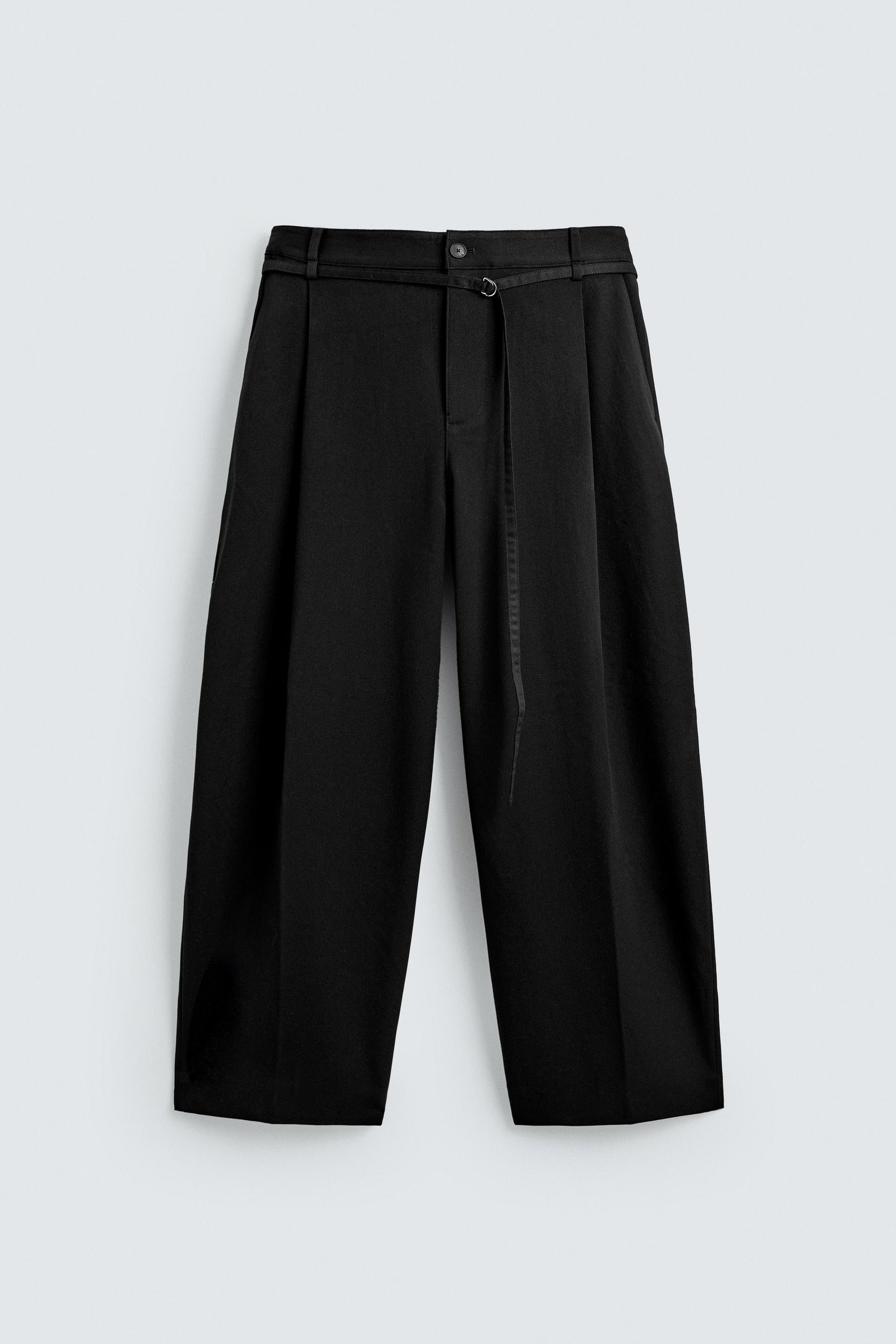 Belted Pleated Trousers