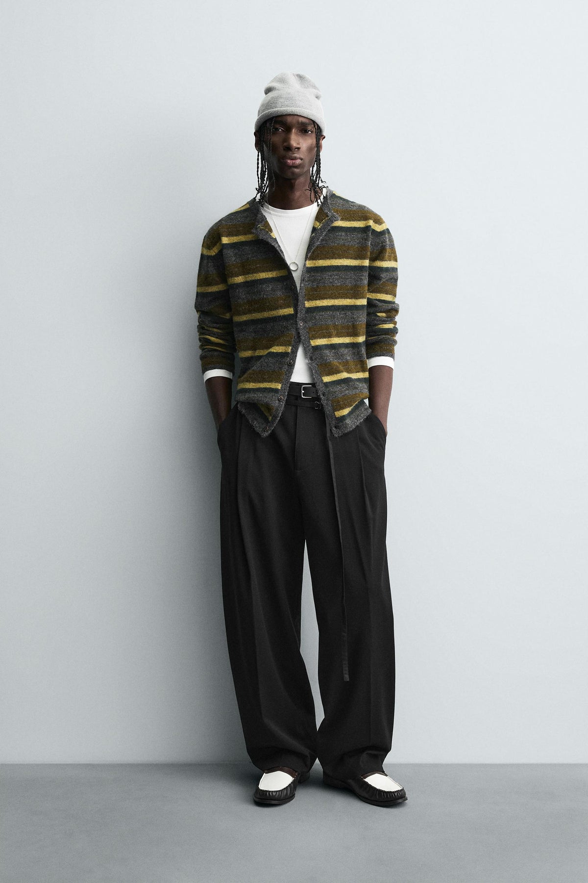 BALLOON TROUSERS WITH PLEATS AND BELT - Image 1