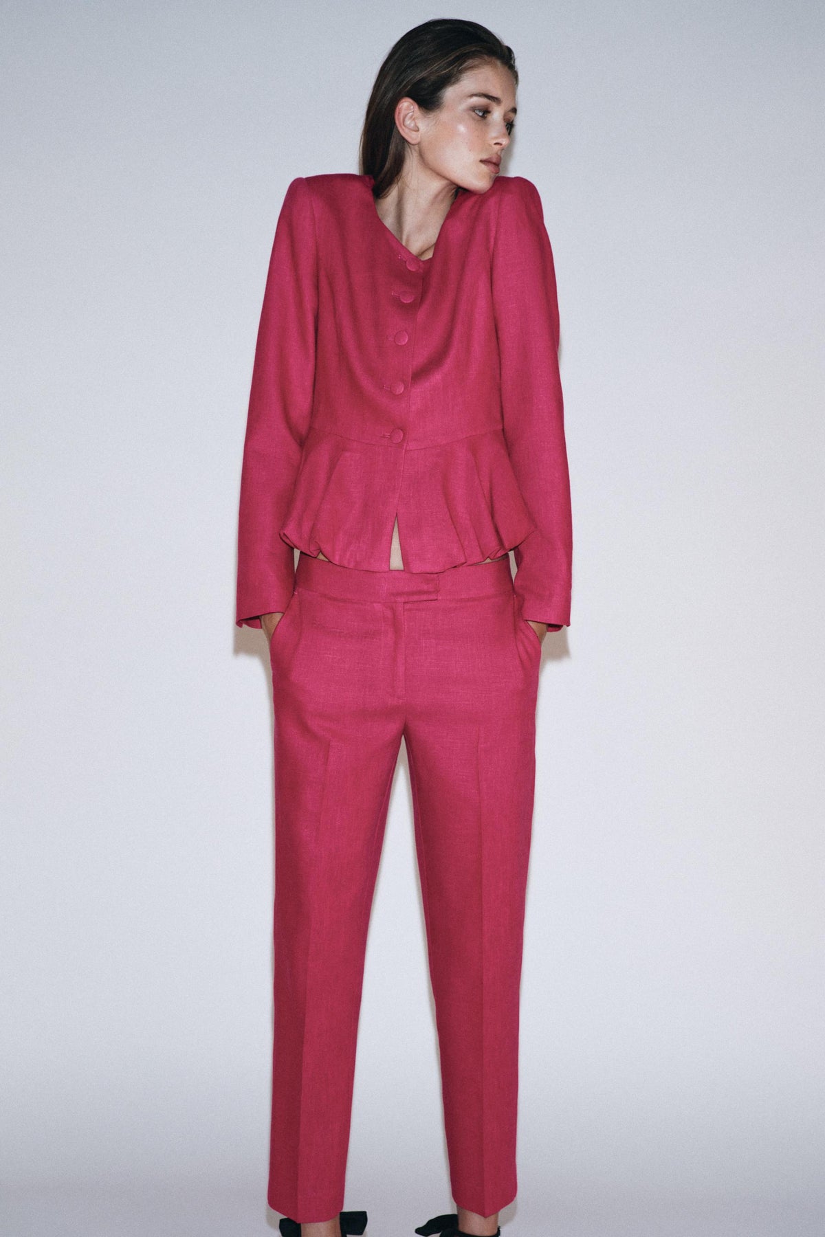 High-waist Linen Trousers