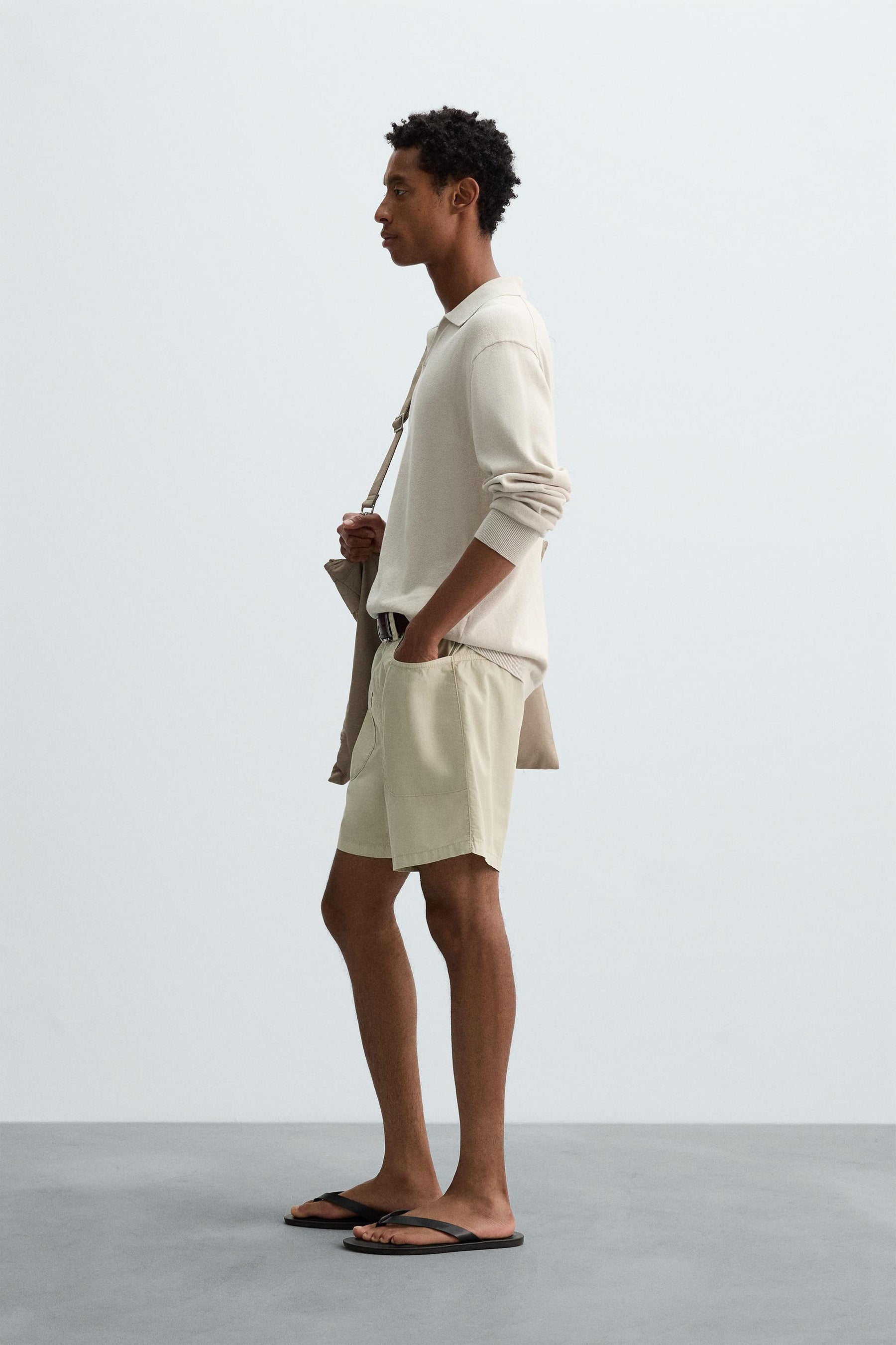 WASHED COTTON BERMUDA SHORTS - Image 4