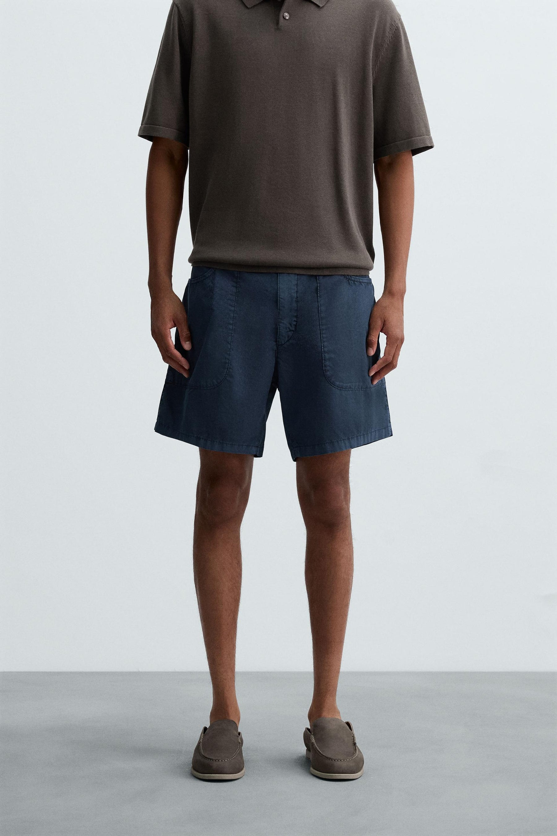 WASHED COTTON BERMUDA SHORTS - Image 2