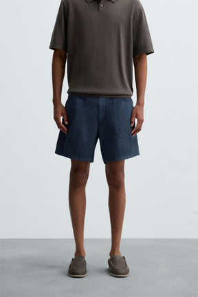 WASHED COTTON BERMUDA SHORTS - Image 2