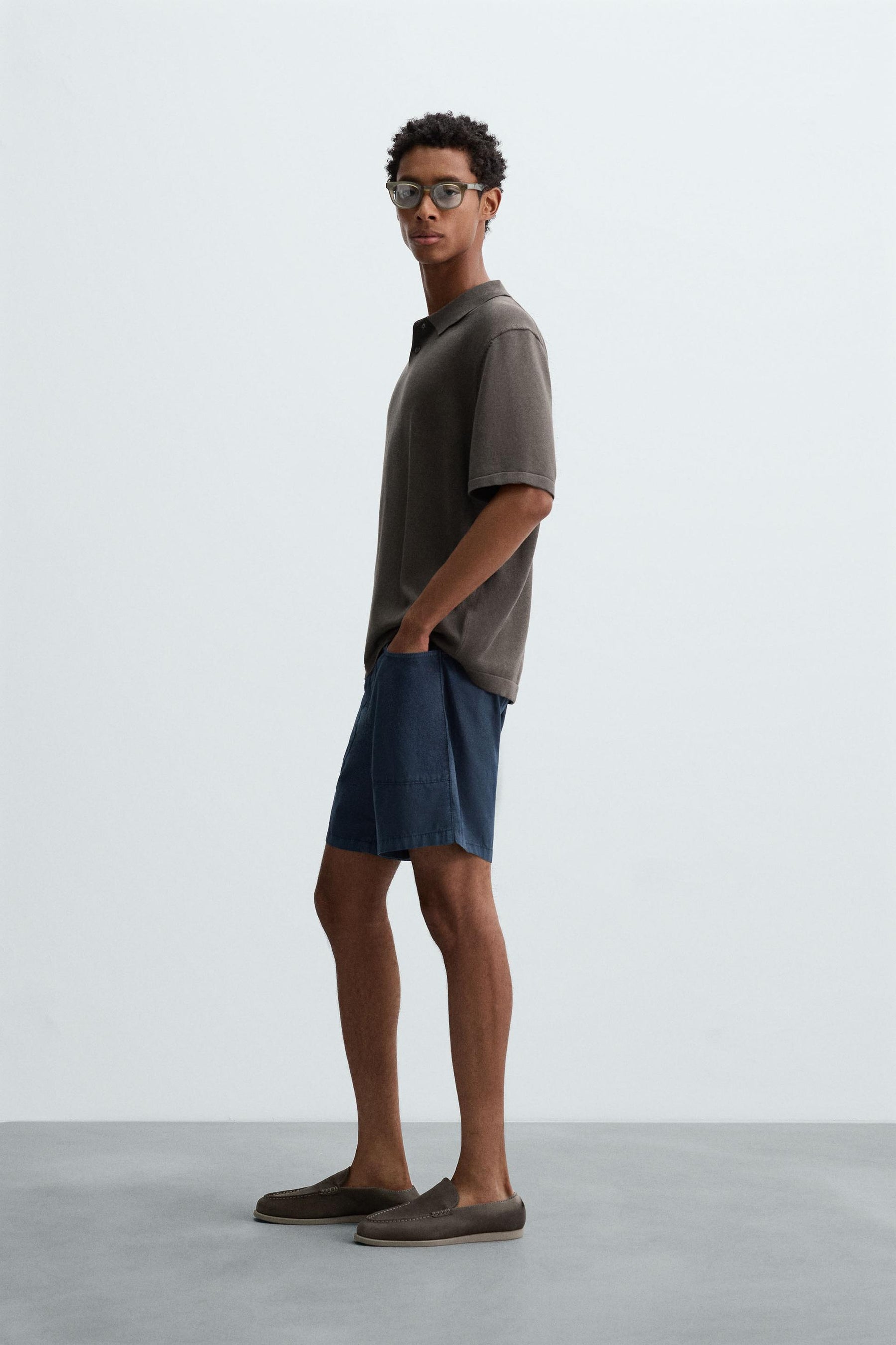WASHED COTTON BERMUDA SHORTS - Image 4