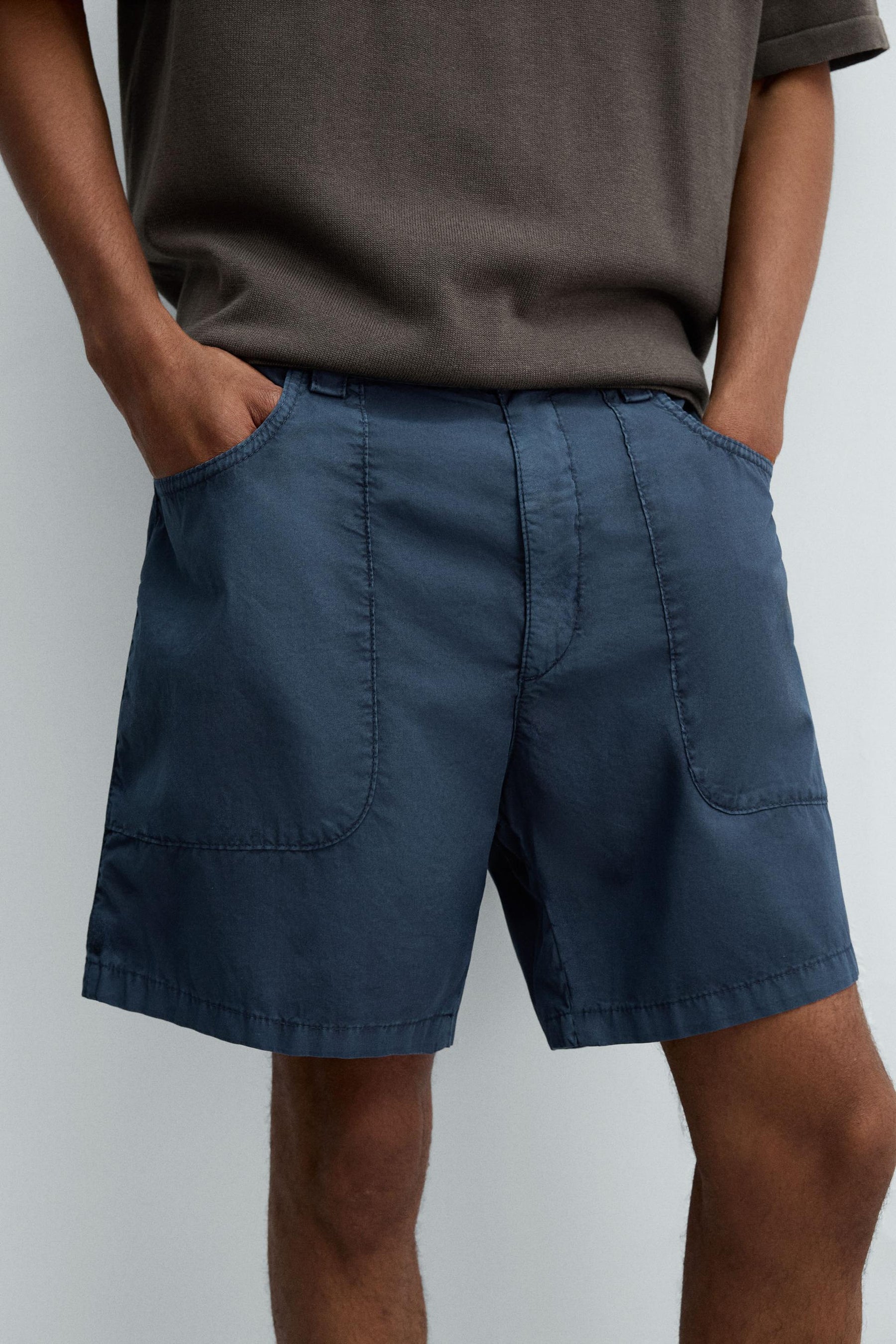 WASHED COTTON BERMUDA SHORTS - Image 5