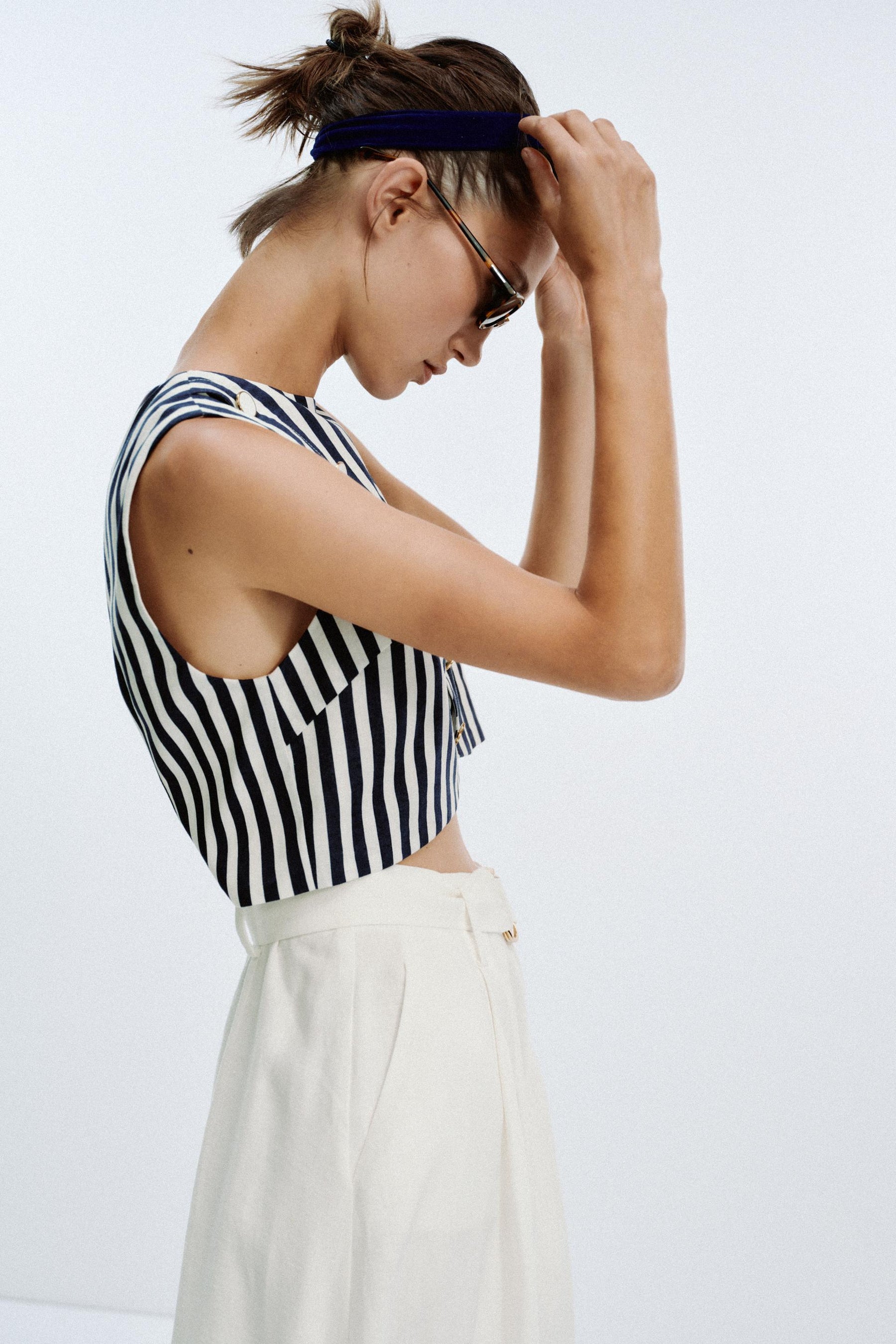 BELTED LINEN BLEND LONG DRESS - Image 4