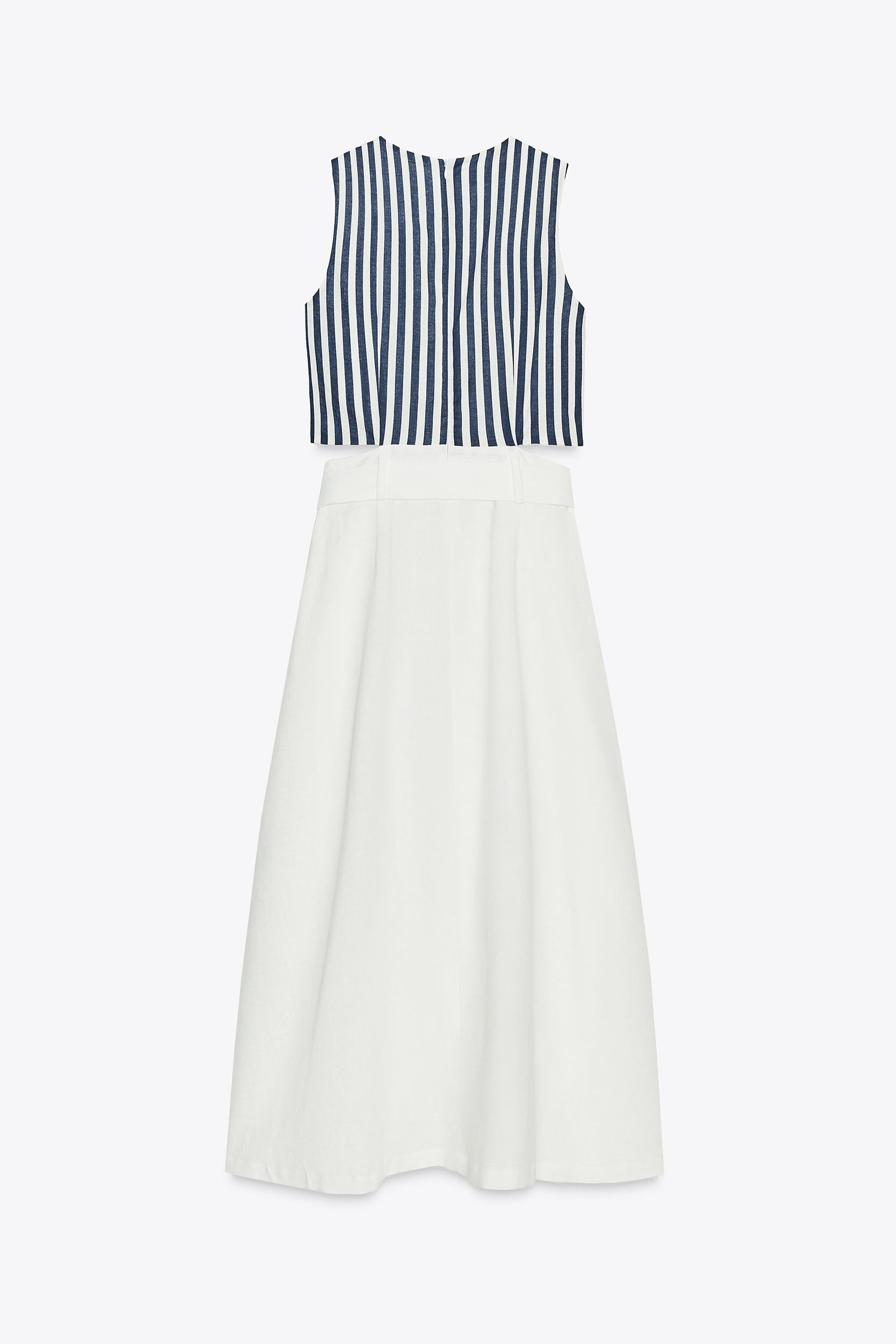 BELTED LINEN BLEND LONG DRESS - Image 8
