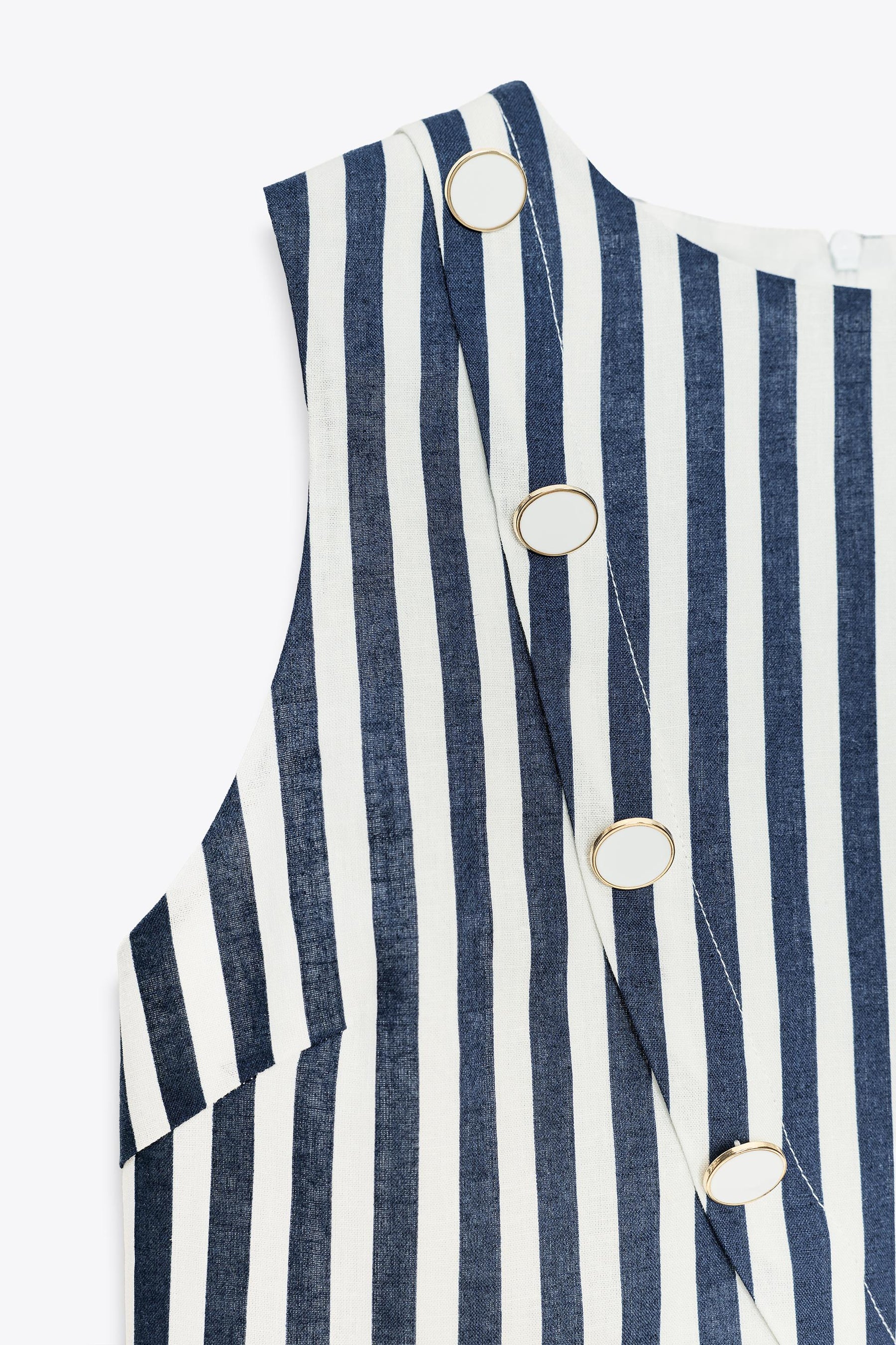 BELTED LINEN BLEND LONG DRESS - Image 9