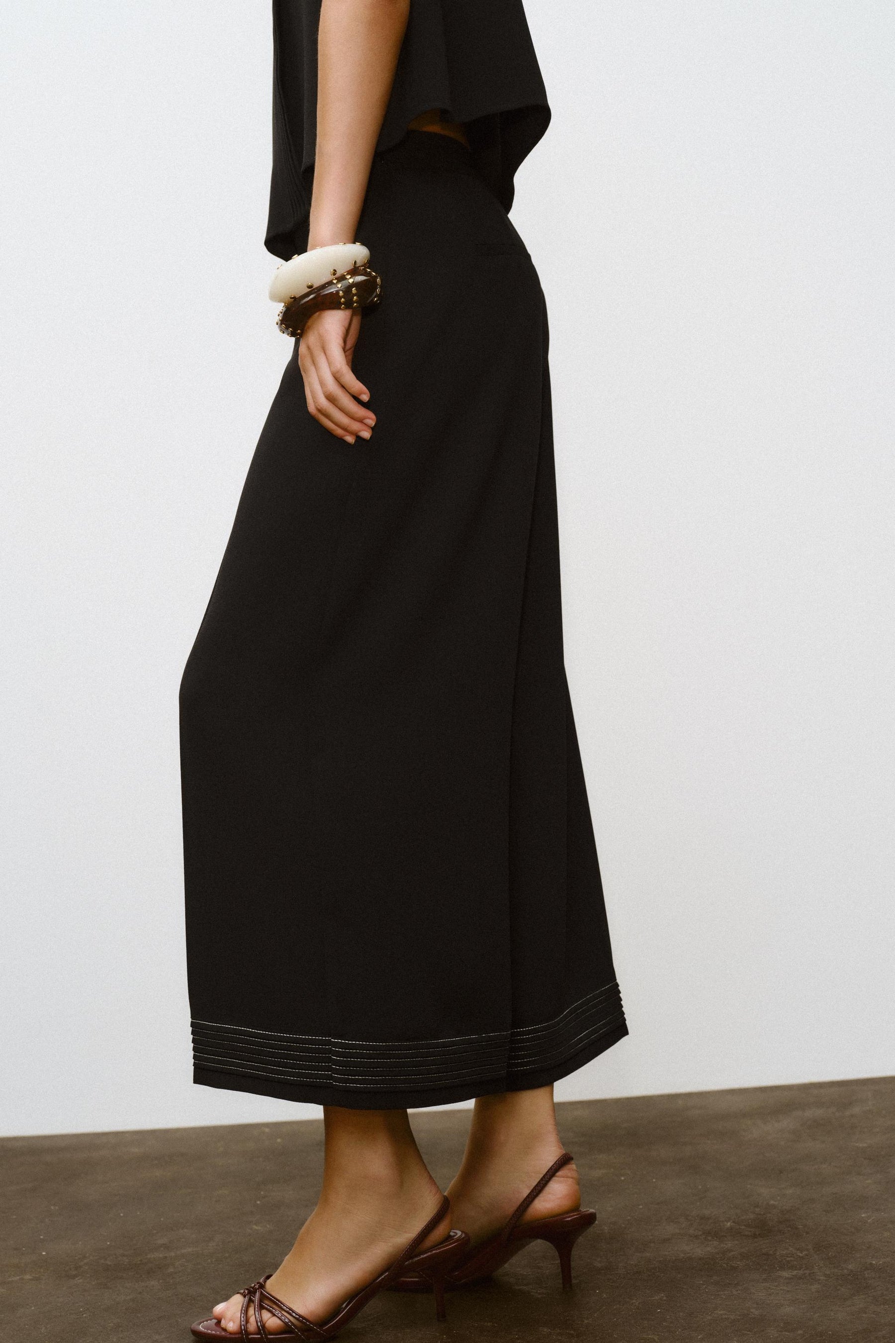 Pleated Culotte Trousers