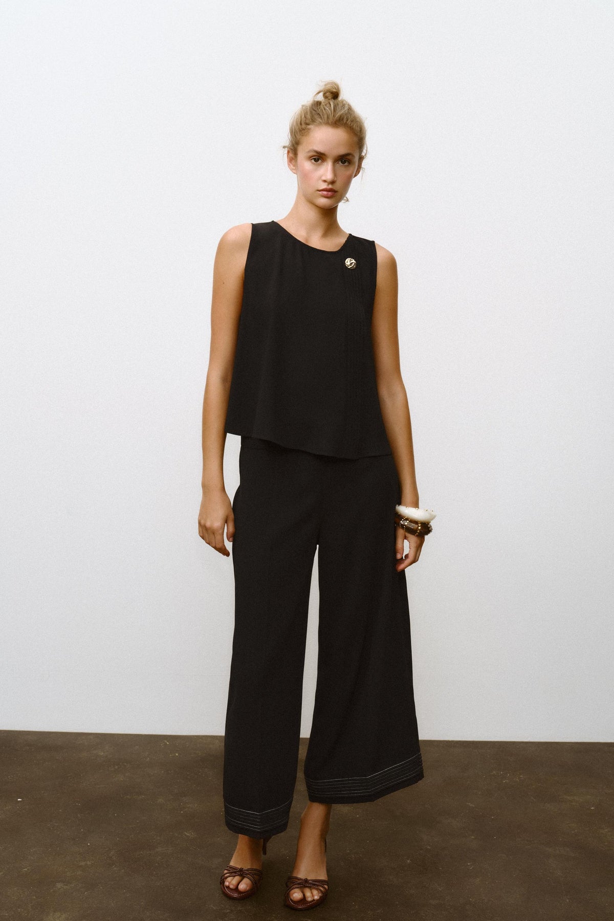 Pleated Culotte Trousers