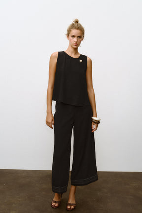 Pleated Culotte Trousers