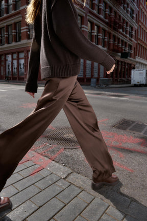 SATIN STRAIGHT-LEG TROUSERS