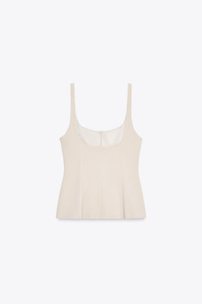 ZIPPED PEPLUM BLOUSE