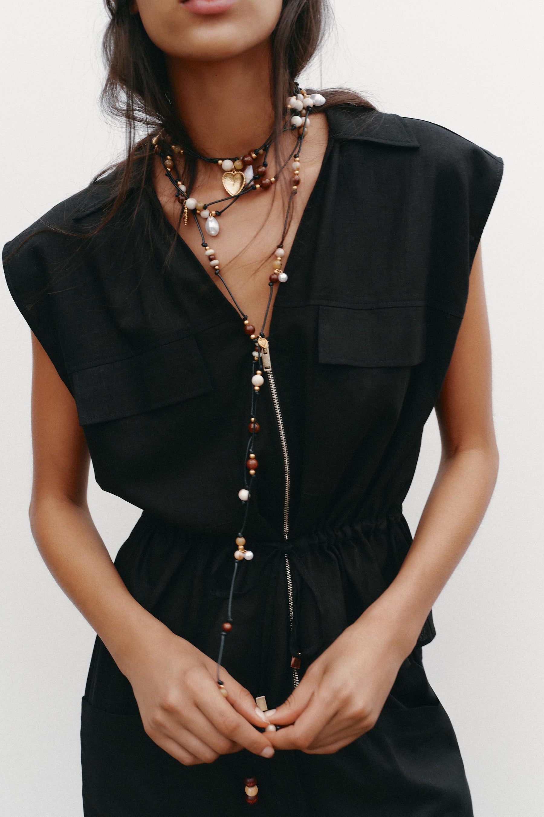 LINEN BLEND SAFARI TOP