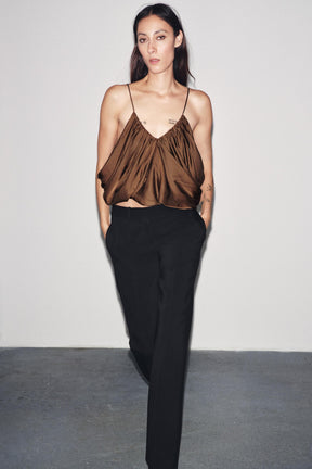 Draped Satin Top
