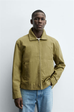 TEXTURED ZIP-UP OVERSHIRT - Image 2