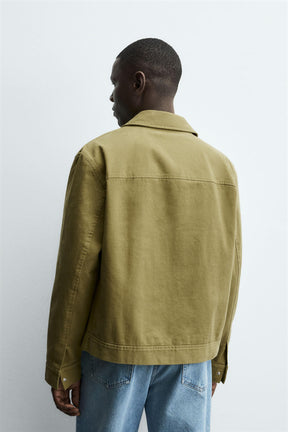 TEXTURED ZIP-UP OVERSHIRT - Image 3