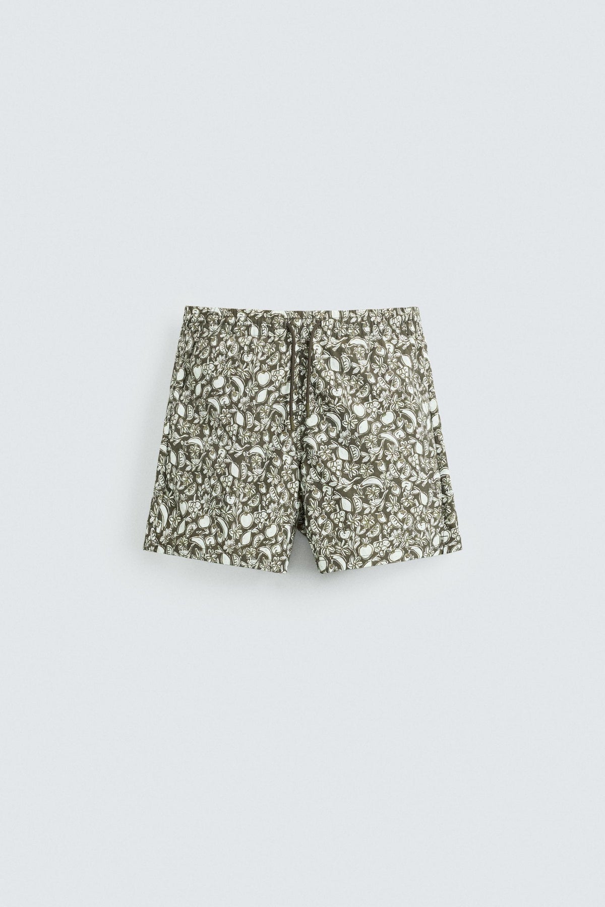 FRUIT PRINT MID-LENGTH SWIMMING TRUNKS - Image 1