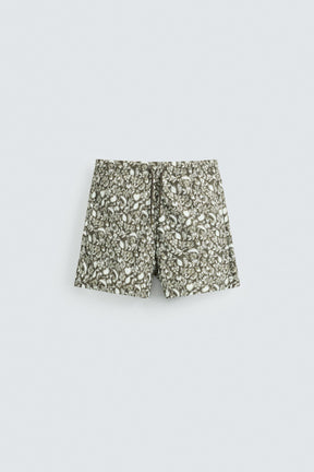 FRUIT PRINT MID-LENGTH SWIMMING TRUNKS - Image 1