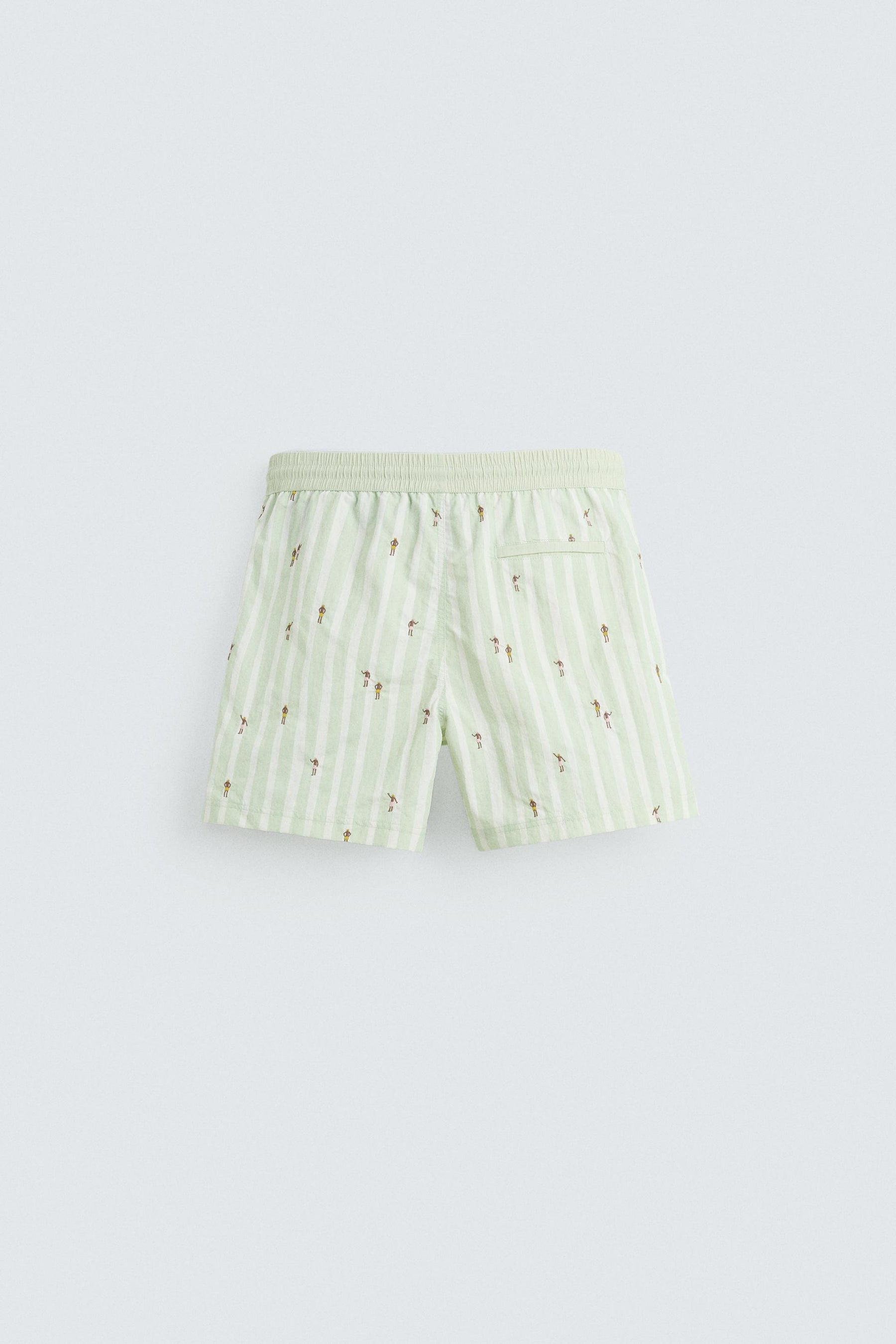 EMBROIDERED MID-LENGTH SWIMMING TRUNKS - Image 7
