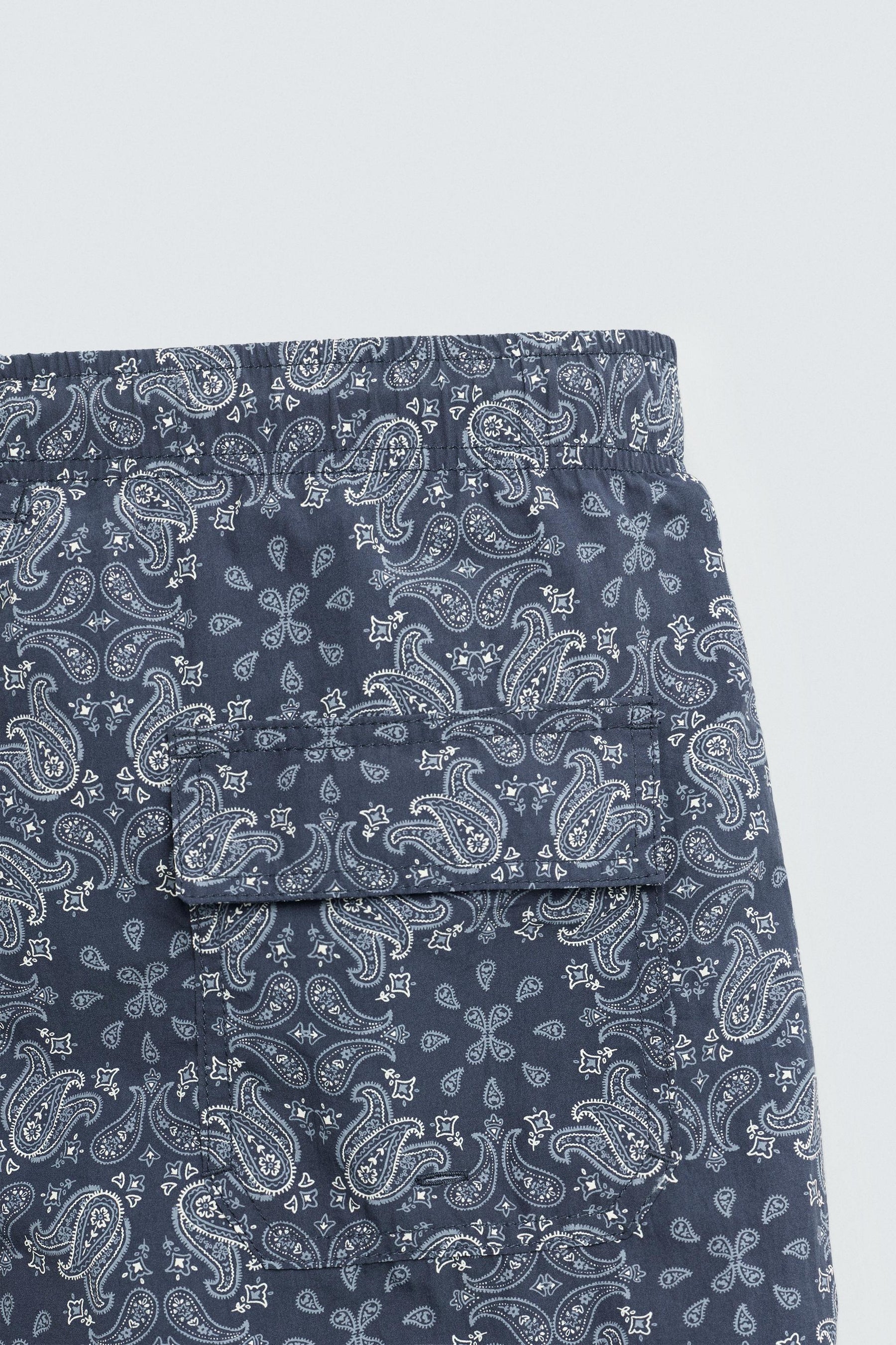 PAISLEY PRINTED MID-LENGTH SWIMMING TRUNKS - Image 4