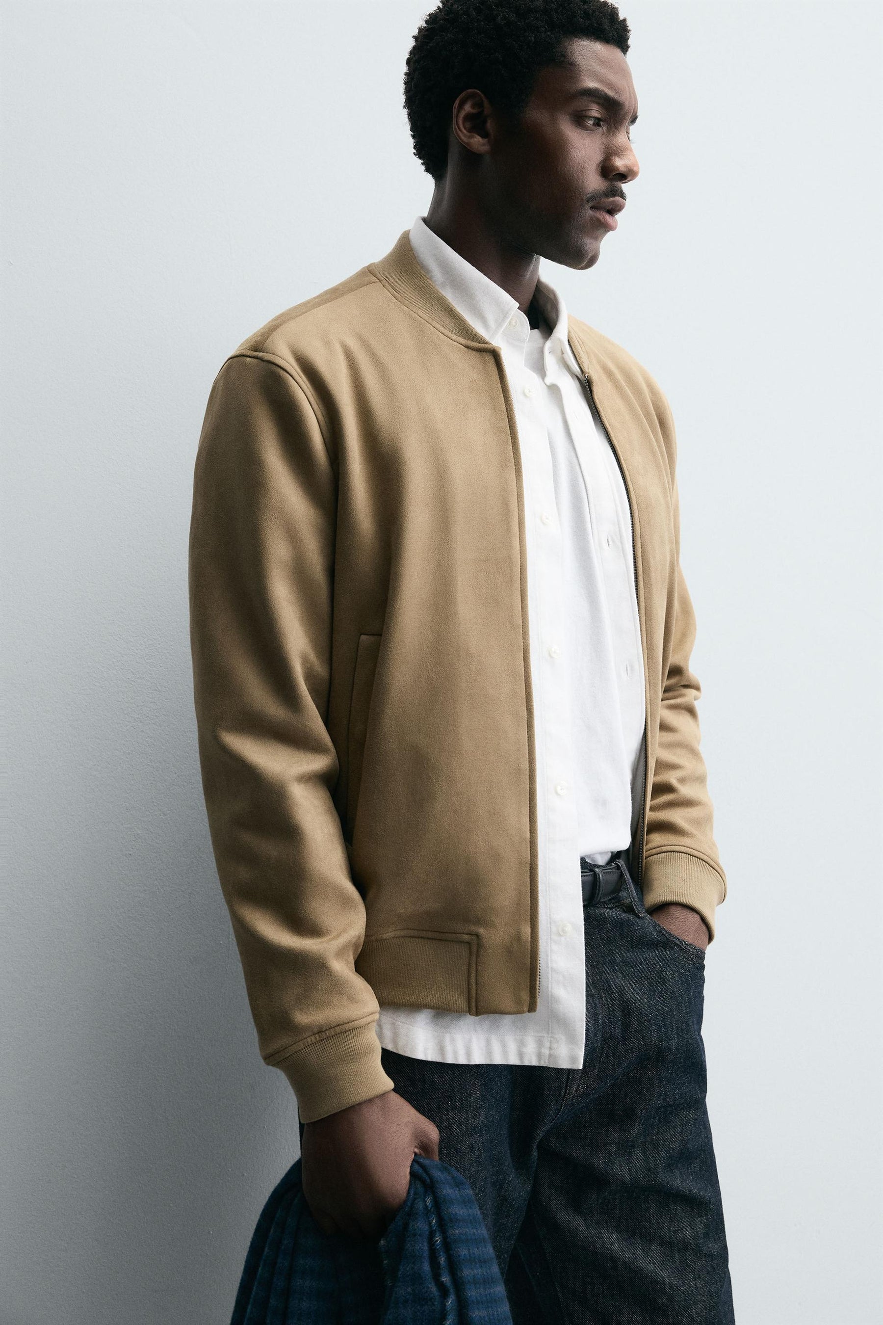 FAUX SUEDE BOMBER JACKET - Image 6