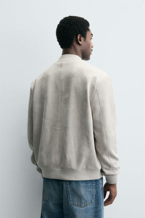 FAUX SUEDE BOMBER JACKET - Image 3