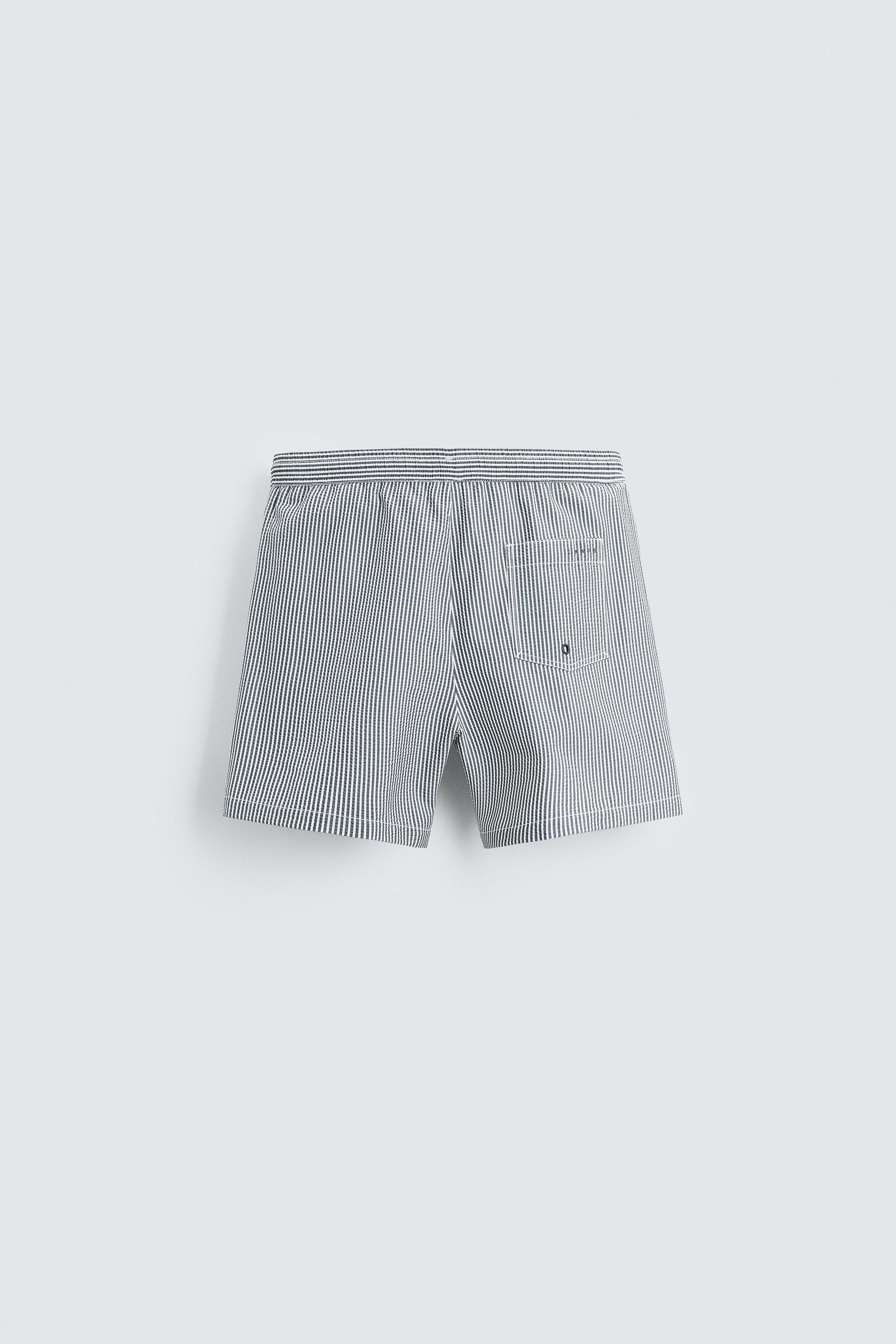 SEERSUCKER MID-LENGTH SWIMMING TRUNKS - Image 8