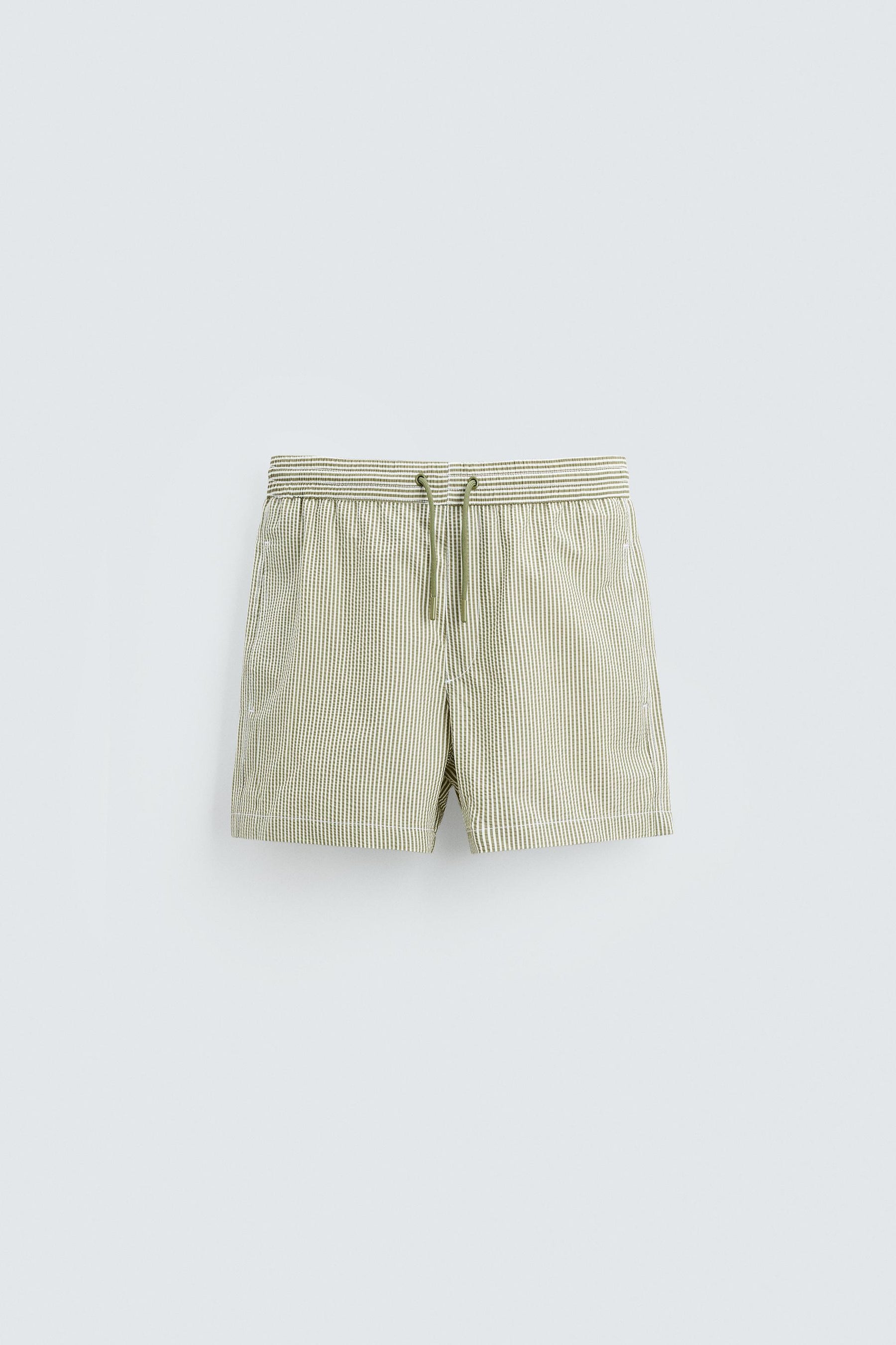 SEERSUCKER MID-LENGTH SWIMMING TRUNKS - Image 6