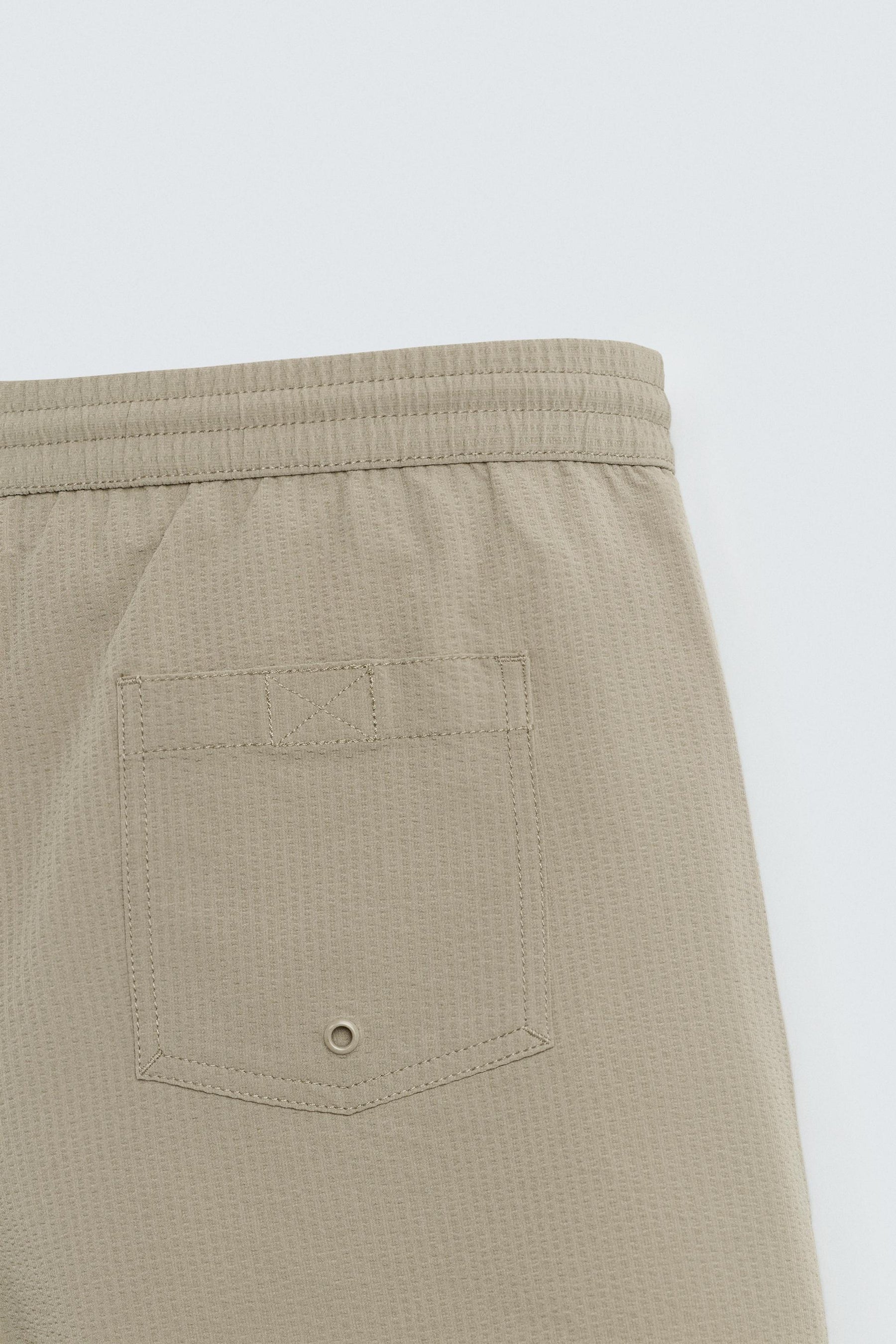 SEERSUCKER MID-LENGTH SWIMMING TRUNKS - Image 4