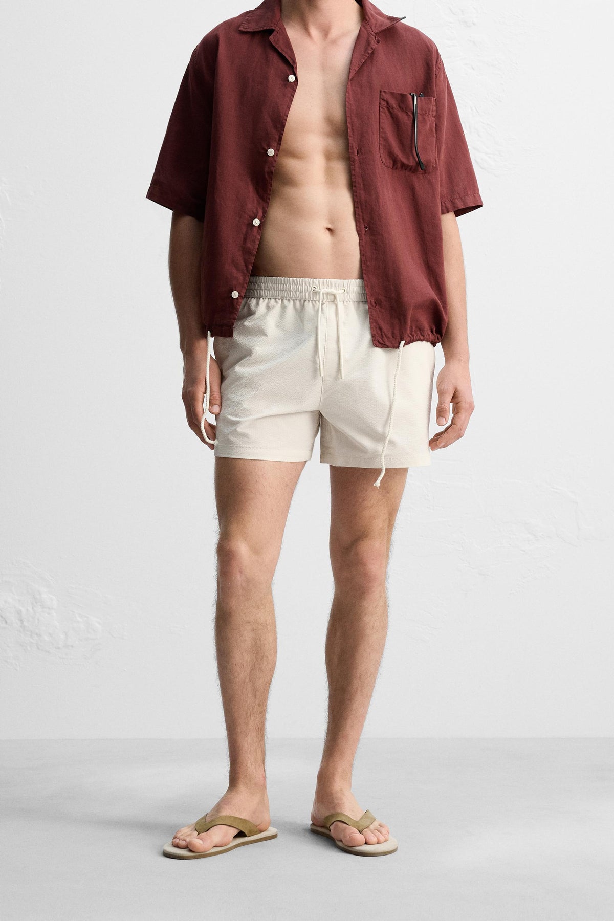 SEERSUCKER MID-LENGTH SWIMMING TRUNKS - Image 2