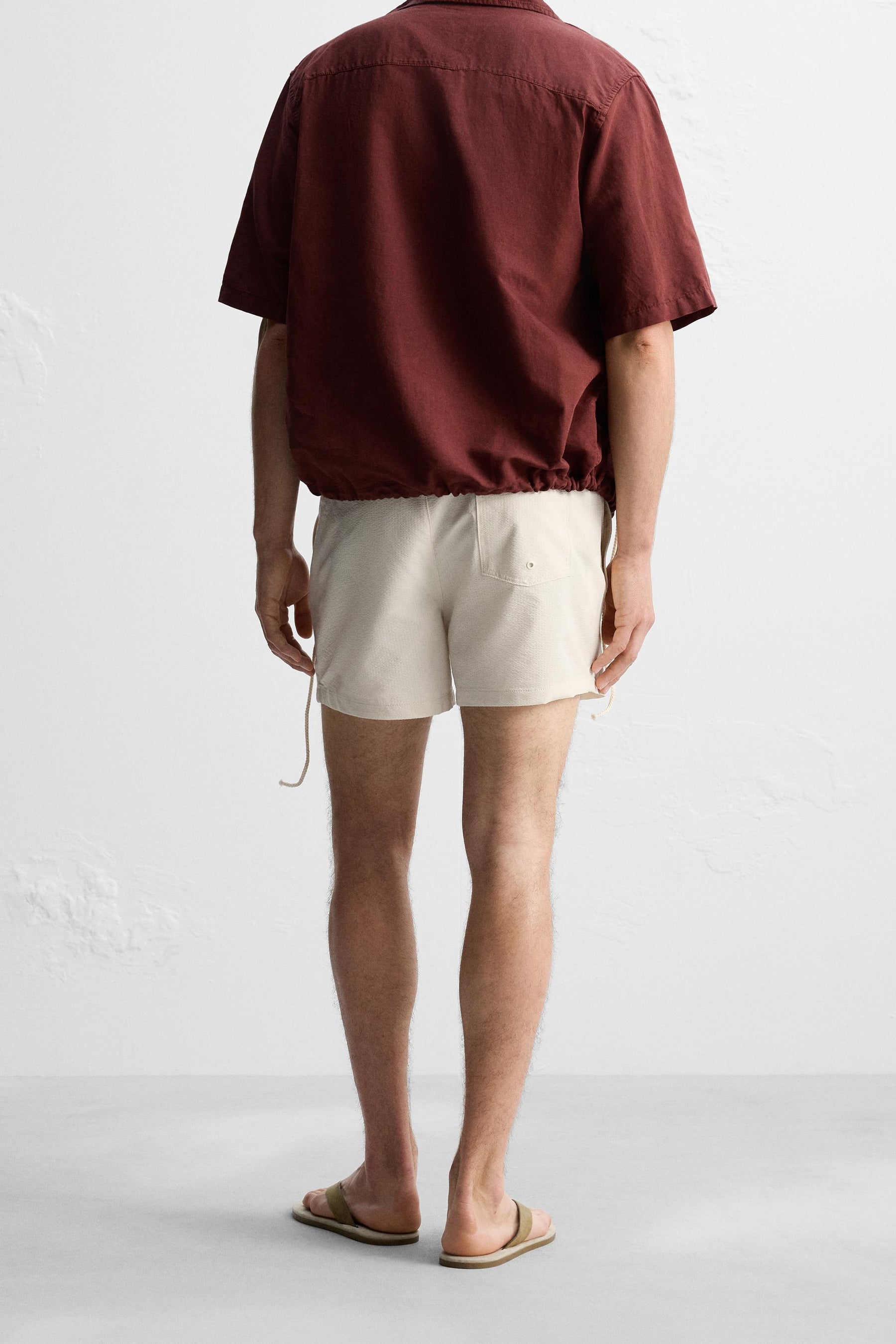 SEERSUCKER MID-LENGTH SWIMMING TRUNKS - Image 3