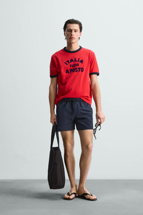 BASIC MID-LENGTH SWIMMING TRUNKS - Image 1