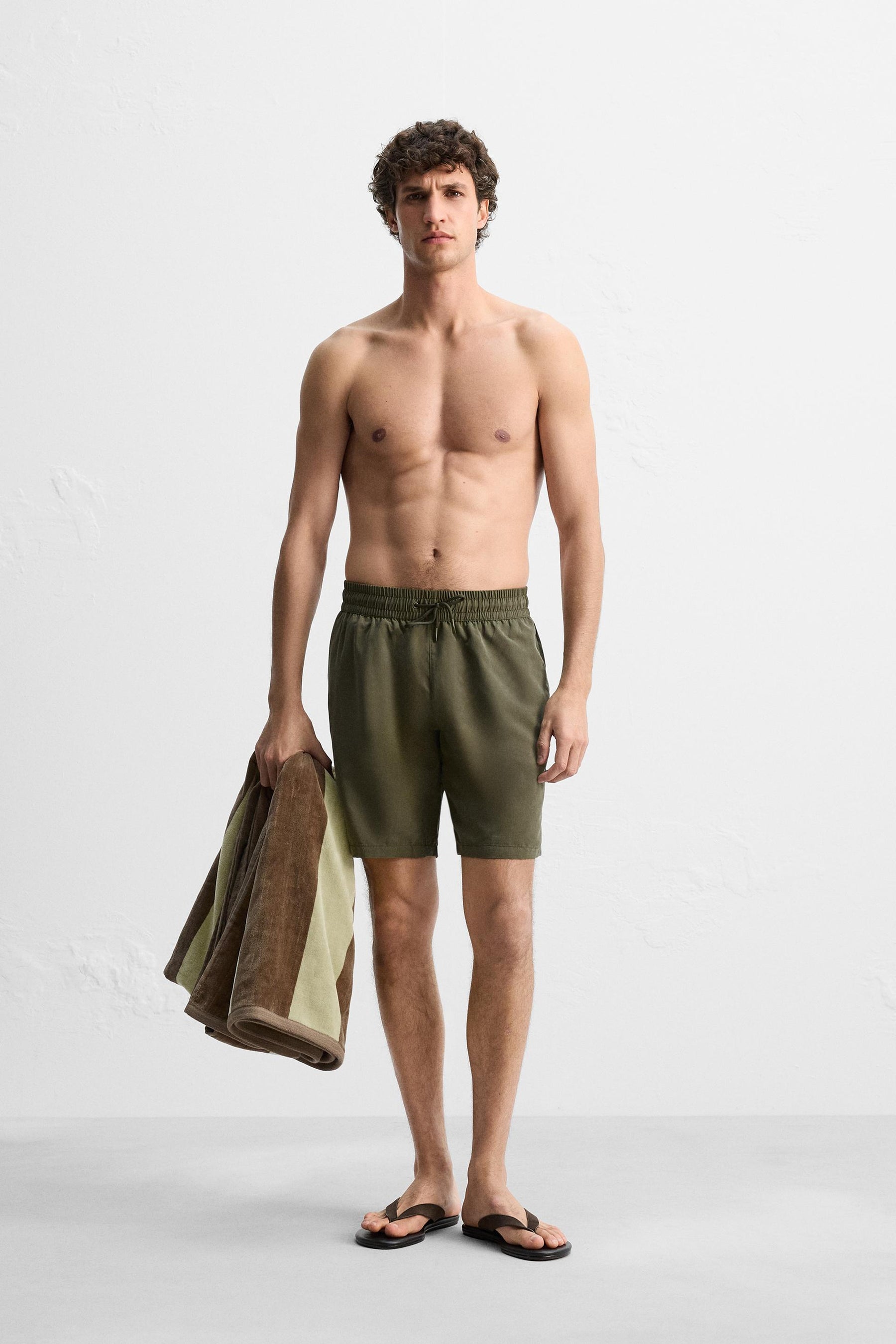 BASIC LONG SWIMMING TRUNKS - Image 1