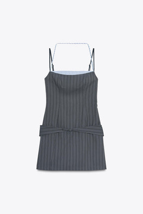 CONTRAST PINSTRIPE DRESS - Image 3