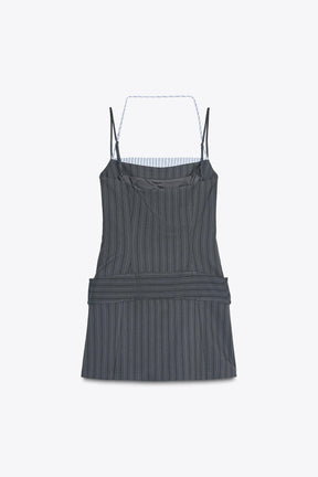 CONTRAST PINSTRIPE DRESS - Image 4