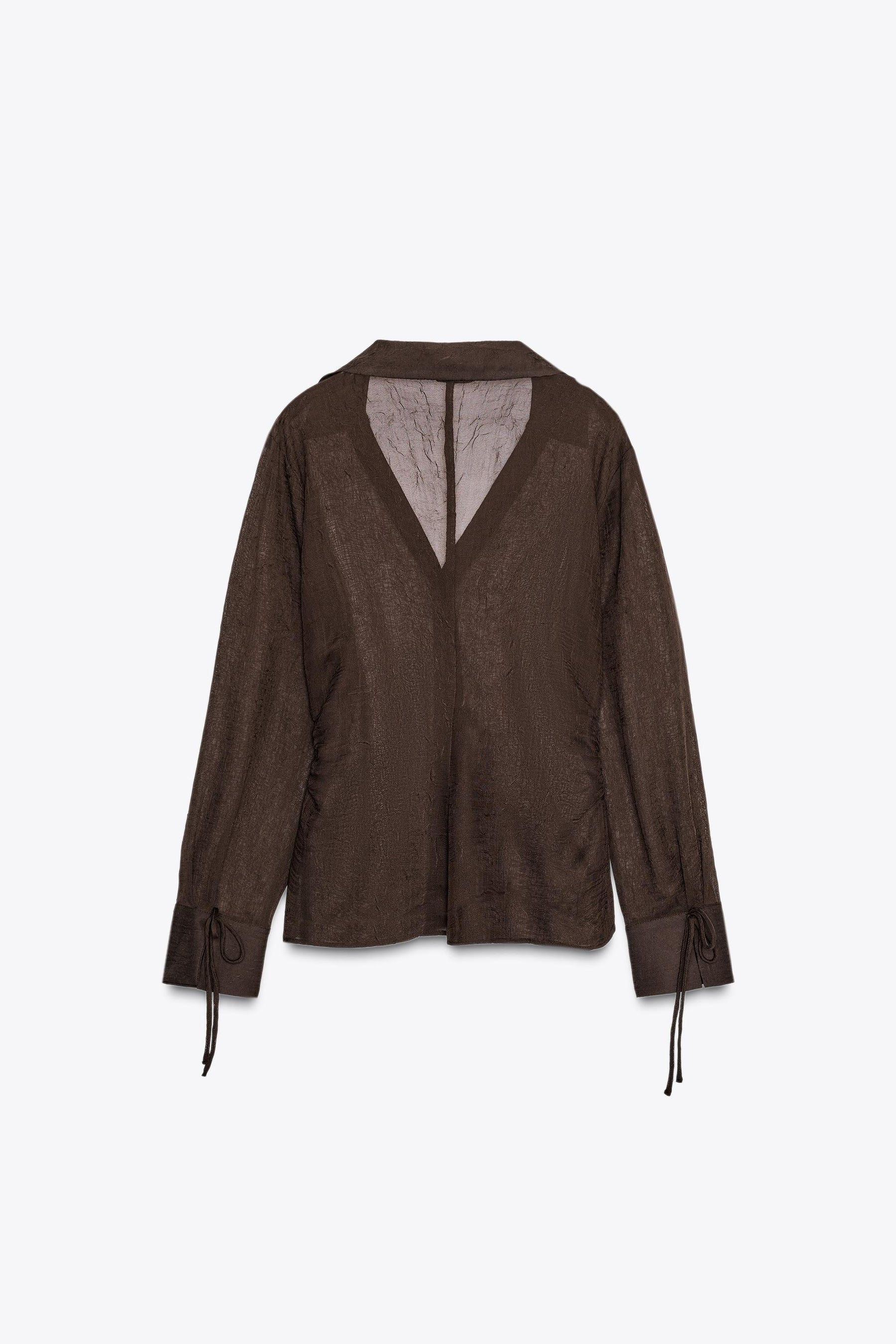 SEMI-SHEER SHIRT WITH TIES