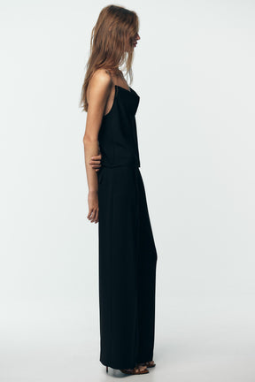 Wide-Leg Trousers With Chain