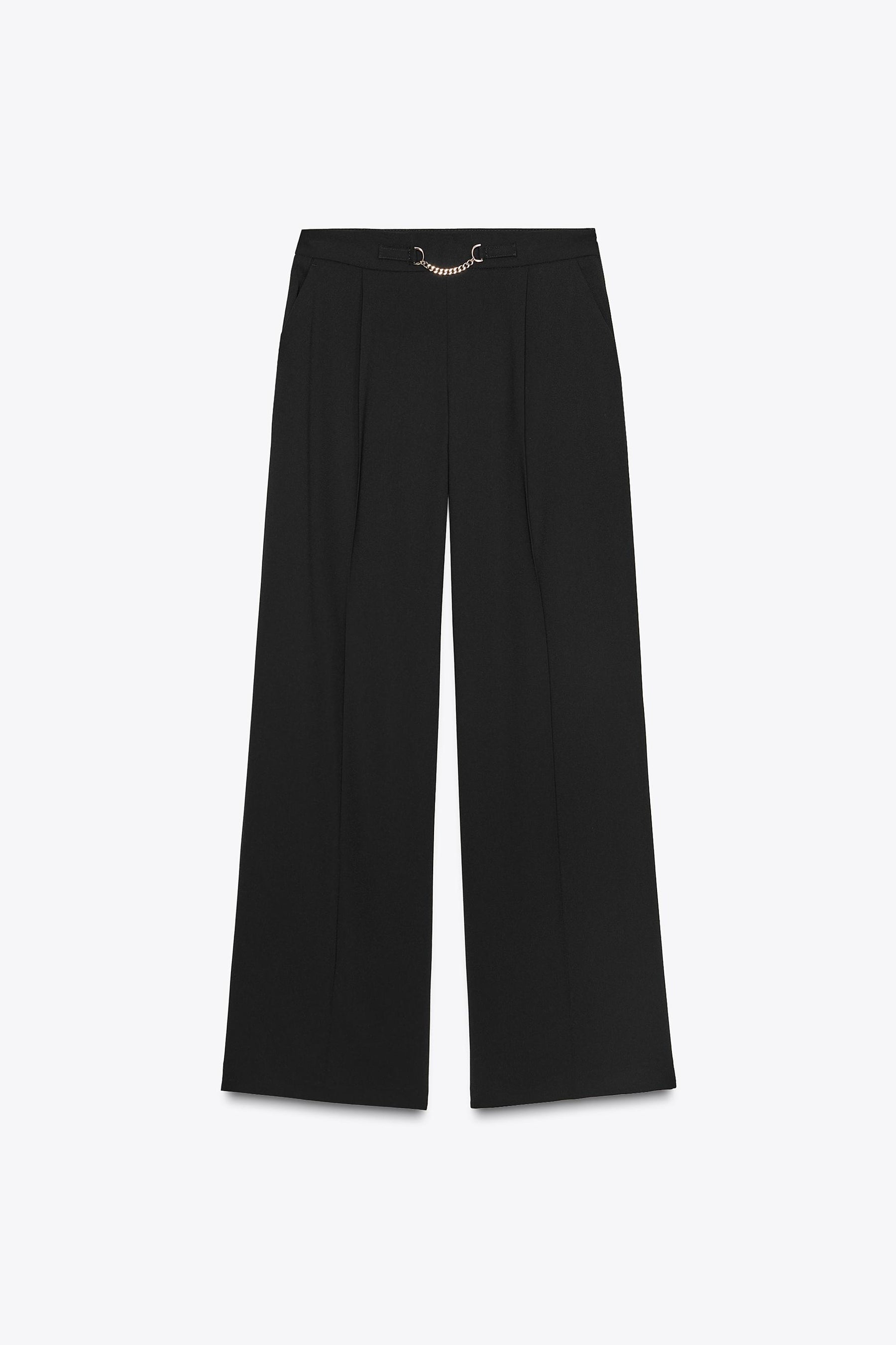 Wide-Leg Trousers With Chain