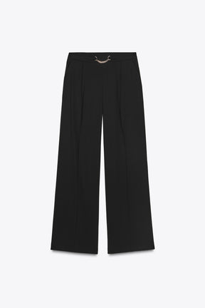 Wide-Leg Trousers With Chain