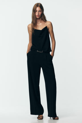 Wide-Leg Trousers With Chain