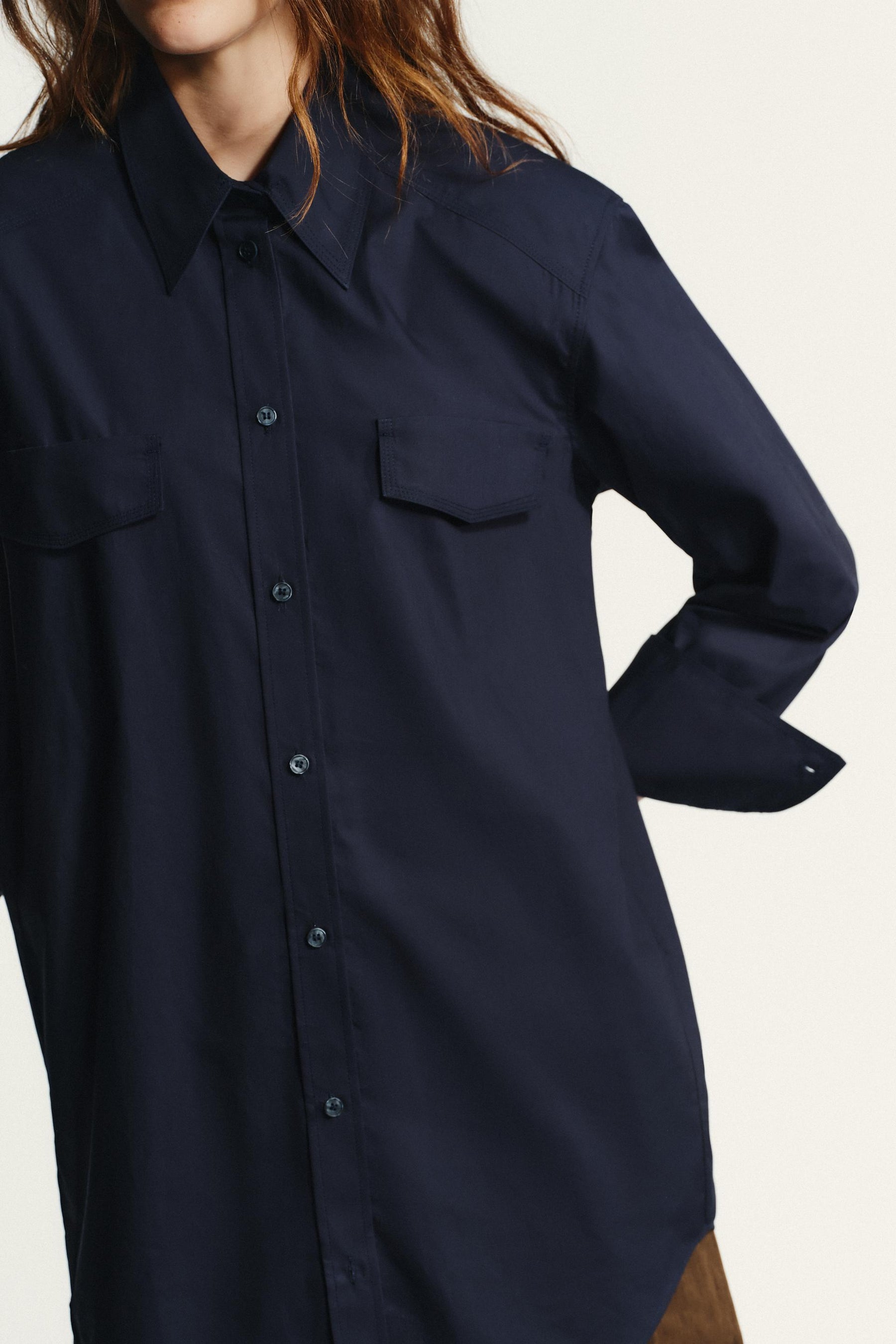 Poplin Shirt with Pads