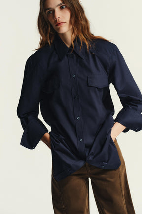 Poplin Shirt with Pads