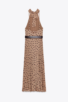 POLKA DOT MIDI DRESS WITH BELT - Image 5