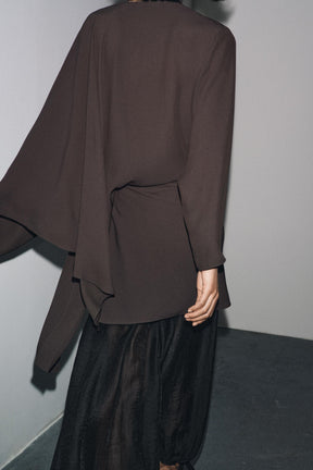 Asymmetric Wrap Blouse