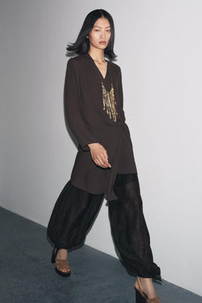 Asymmetric Wrap Blouse