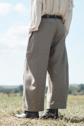 WOOL CHECK TROUSERS
