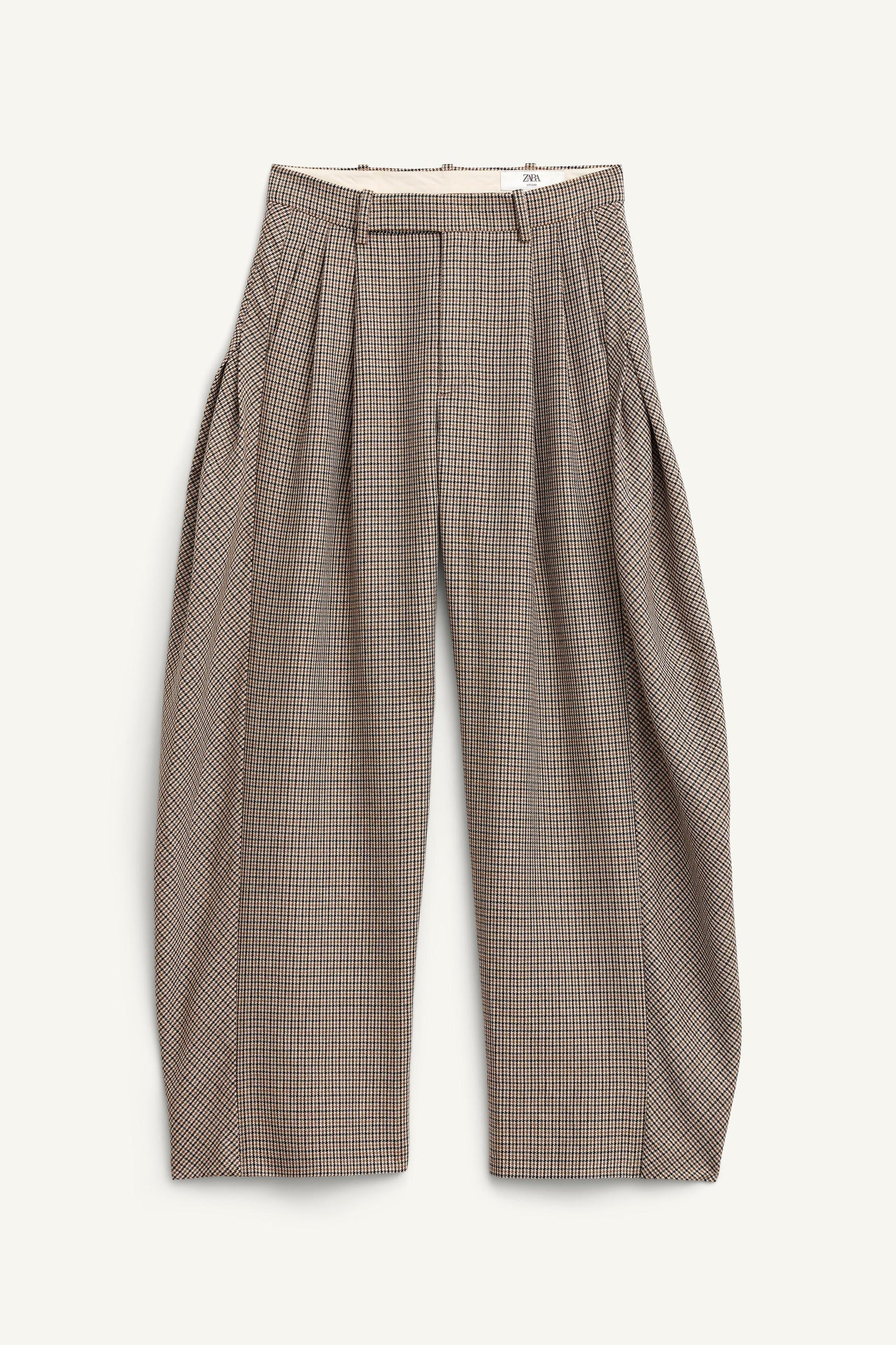 WOOL CHECK TROUSERS